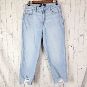 light wash distressed ankle curvy ultra high rise vintage stretch mom jeans
